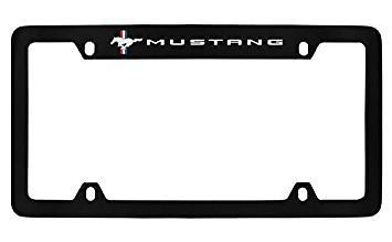 Ford Mustang Pony Black Metal license Plate Frame Holder 4 Hole