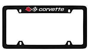 Chevrolet Corvette C3 Black Metal license Plate Frame Holder 4 Hole