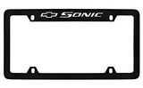 Chevrolet Sonic Black Metal license Plate Frame Holder 4 Hole