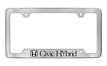 Honda Civic Hybrid Chrome Metal license Plate Frame Holder 4 Hole