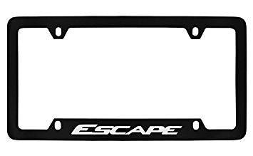 Ford Escape Black Metal license Plate Frame Holder 4 Hole