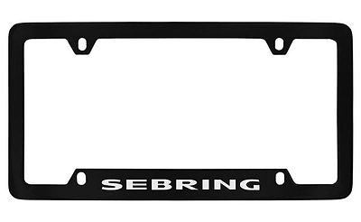 Chrysler Sebring Black Coated Metal Bottom Engraved License Plate Frame Holder