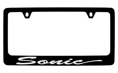 Chevrolet Sonic Black Coated Metal License Plate Frame Holder