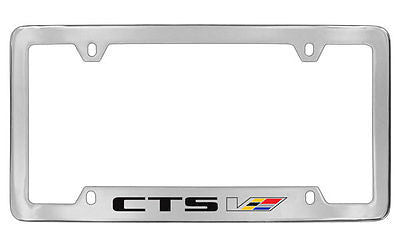 Cadillac CTS-V Chrome Plated Metal Bottom Engraved License Plate Frame Holder
