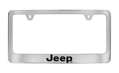 Jeep Wordmark Chrome Plated Metal License Plate Frame Holder