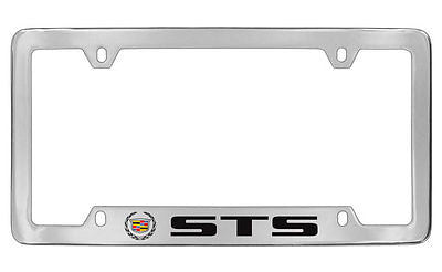 Cadillac STS Chrome Plated Metal Bottom Engraved License Plate Frame Holder