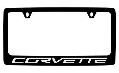 Chevrolet Corvette C6 Black Coated Metal License Plate Frame Holder