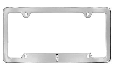 Lincoln Logo Chrome Plated Metal Bottom Engraved License Plate Frame Holder