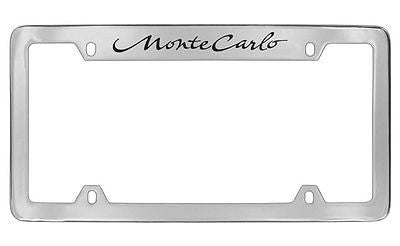Chevrolet Monte Carlo Chrome Plated Metal Top Engraved License Plate Frame