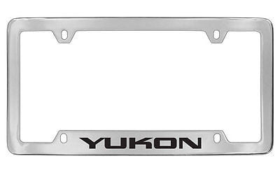 GMC Yukon Chrome Plated Metal Bottom Engraved License Plate Frame Holder