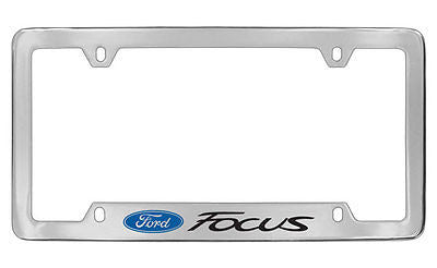 Ford Focus Chrome Plated Metal Bottom Engraved License Plate Frame Holder