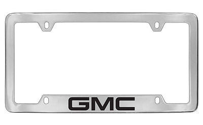 GMC Logo Chrome Plated Metal Bottom Engraved License Plate Frame Holder