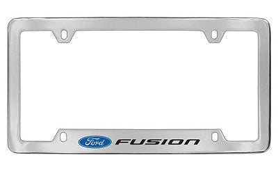 Ford Fusion Chrome Plated Metal Bottom Engraved License Plate Frame Holder