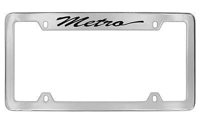 Chevrolet Metro Chrome Plated Metal Top Engraved License Plate Frame Holder
