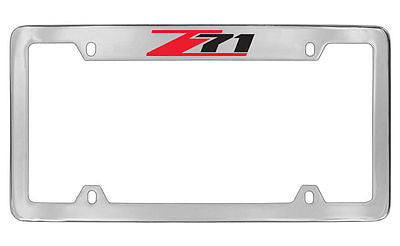 Chevrolet Z71 Chrome Plated Metal Top Engraved License Plate Frame Holder