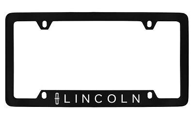 Lincoln Workmark Black Coated Metal Bottom Engraved License Plate Frame Holder
