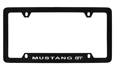 Ford Mustang GT Black Coated Metal Bottom Engraved License Plate Frame Holder
